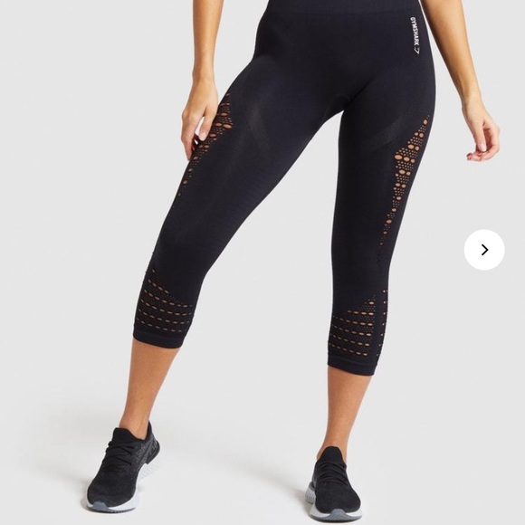 GYMSHARK ENERGY+ SEAMLESS CROPPED LEGGINGS- SMALL - Picture 1 of 8